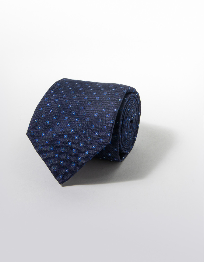 Patrick Hellmann Collection Navy Blue Tie With Blue And White Dots image